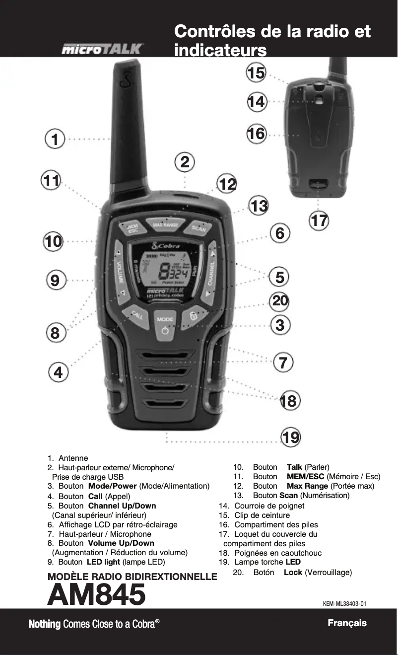 Página nº 1 - Manual de usuario Cobra AM845