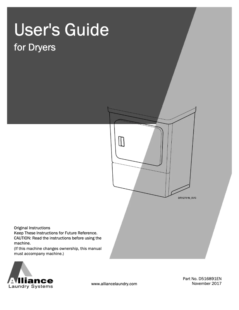 Página 1 del manual Manual de uso y mantenimiento Speed Queen DF7000WG