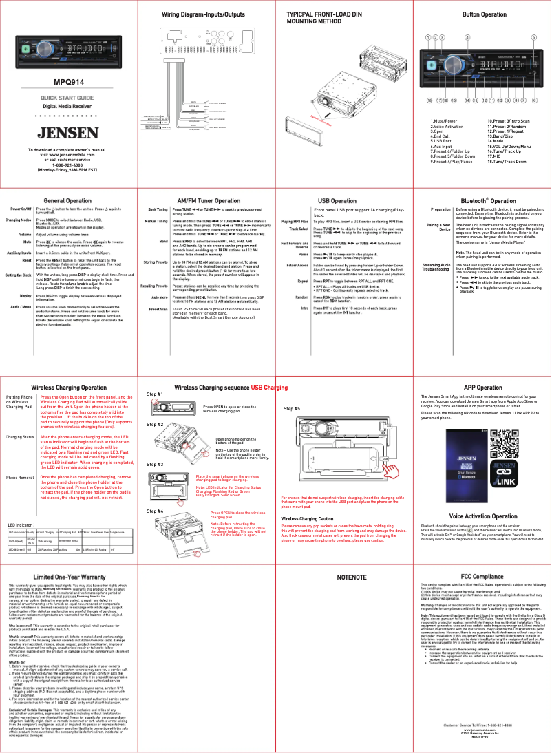 Página 1 del manual Manual de usuario Jensen MPQ914