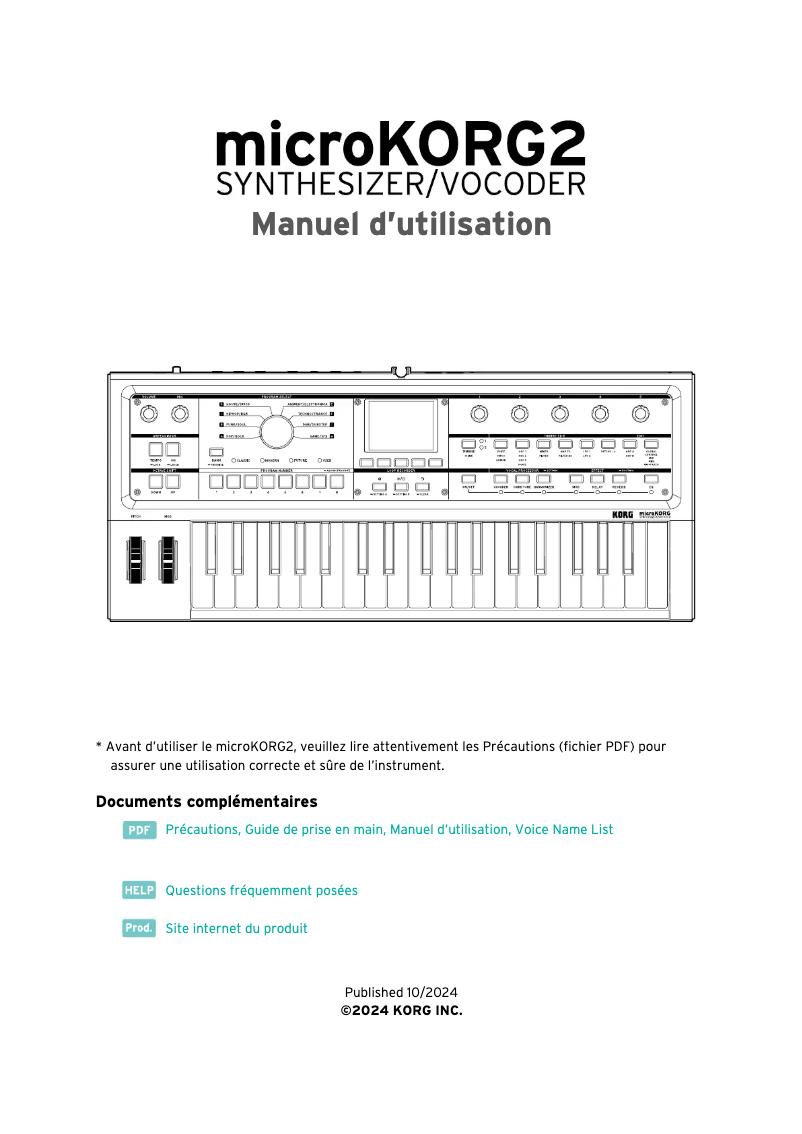 Página 1 del manual Manual de usuario Korg microKORG2