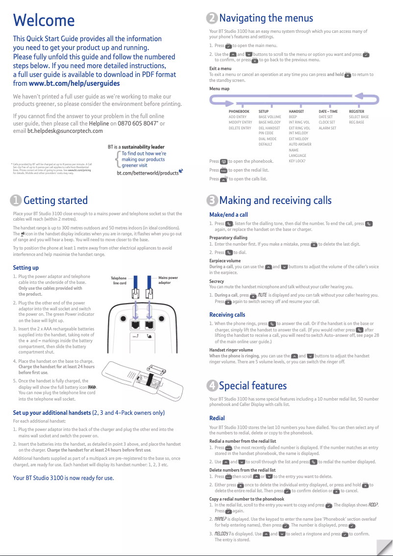 Página 1 del manual Manual de usuario British Telecom Studio 3100