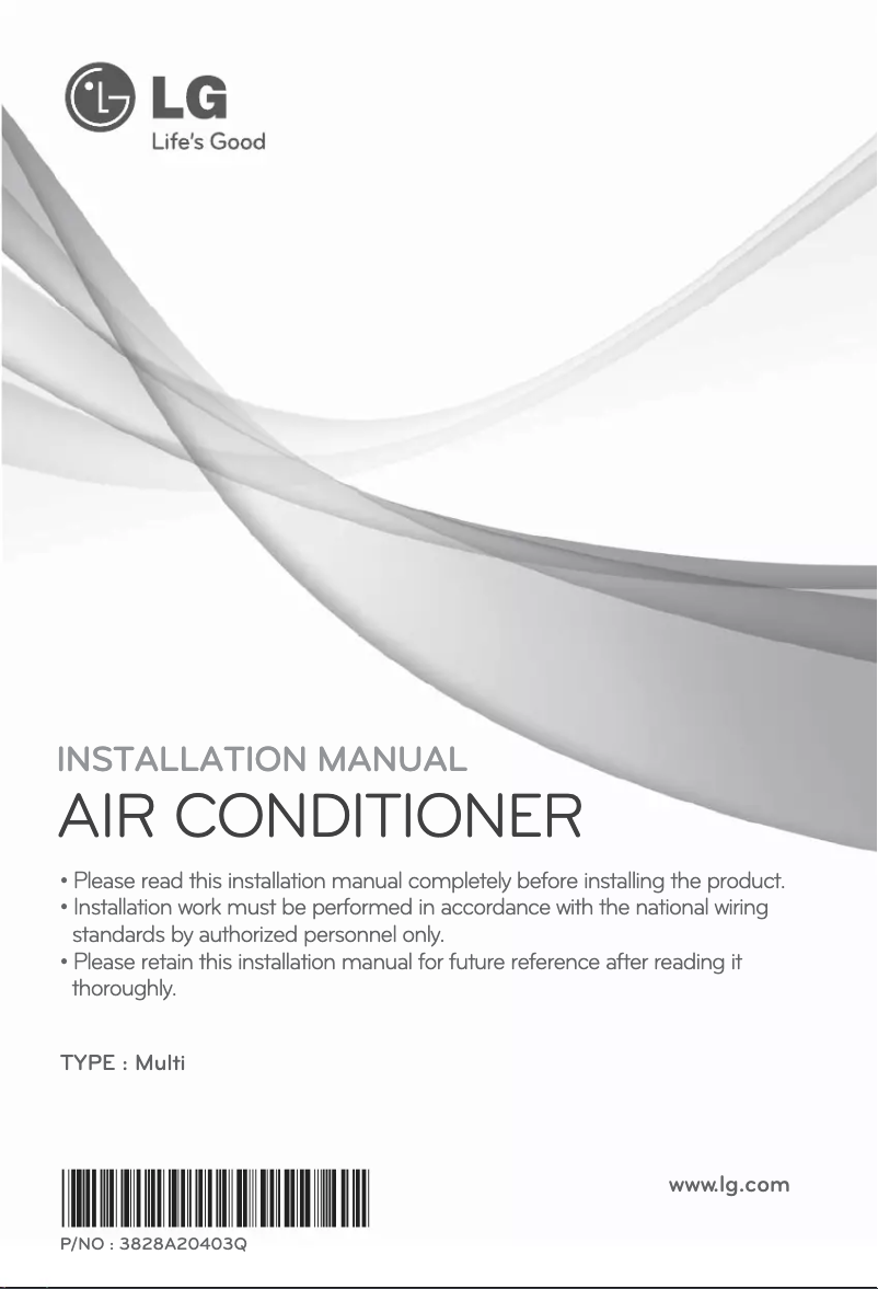 Página 1 del manual Guía de instalación LG L5UC728FA0