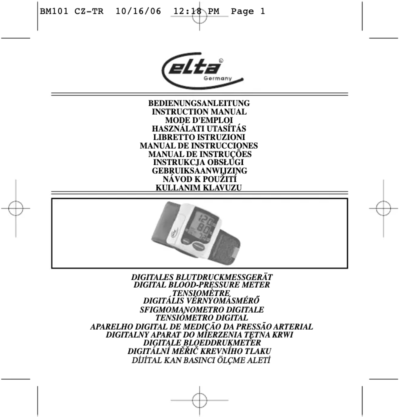 Página 1 del manual Manual de usuario Elta BM101