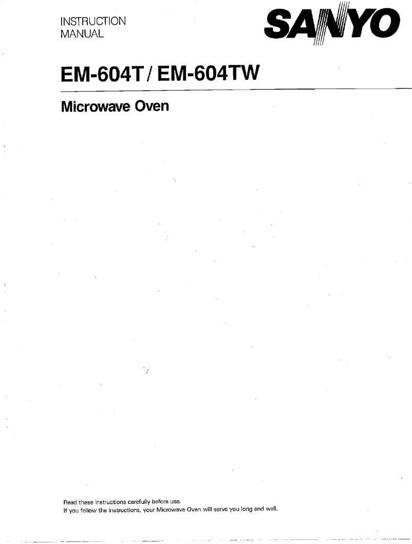 Página 1 del manual Manual de usuario Sanyo EM-604T