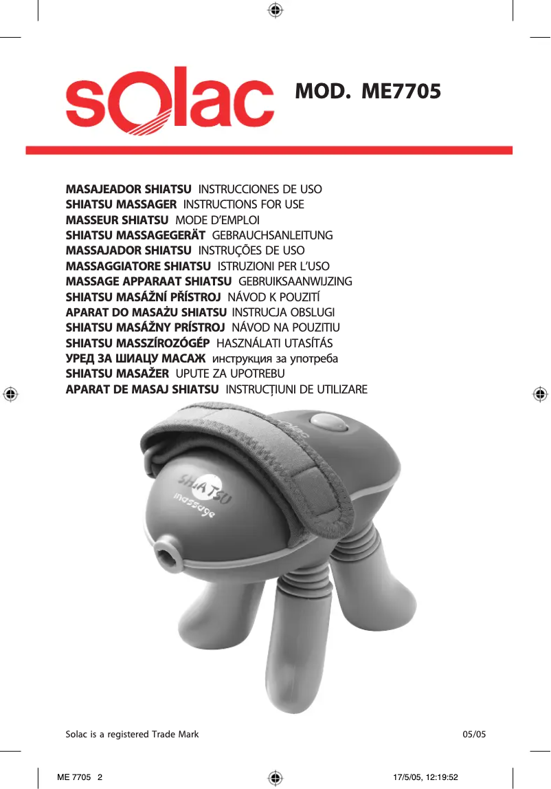 Imagen de la primera página del manual del dispositivo ME7705