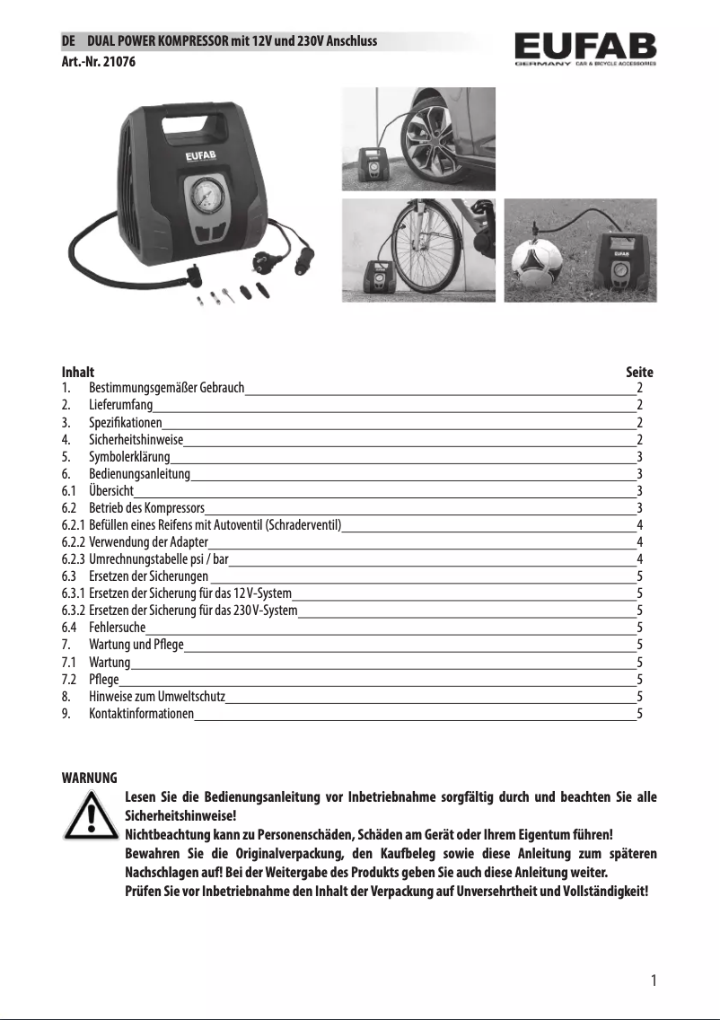 Imagen de la primera página del manual del dispositivo 21076