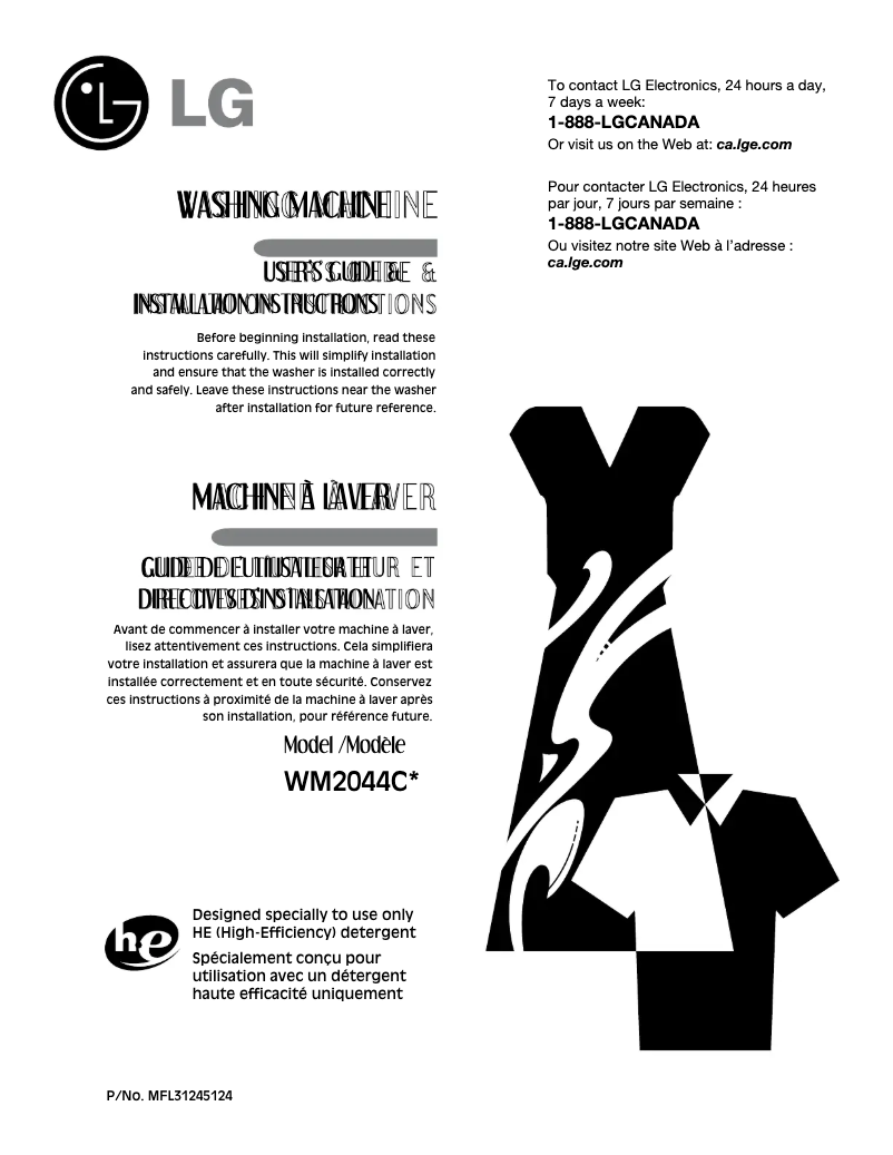 Página 1 del manual Manual de usuario LG WD-10416BD