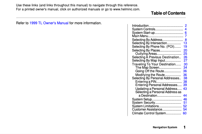 Imagen de la primera página del manual del dispositivo TL (1999)