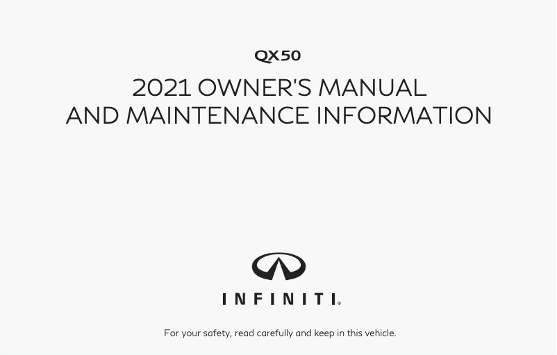 Imagen de la primera página del manual del dispositivo QX50 (2021)