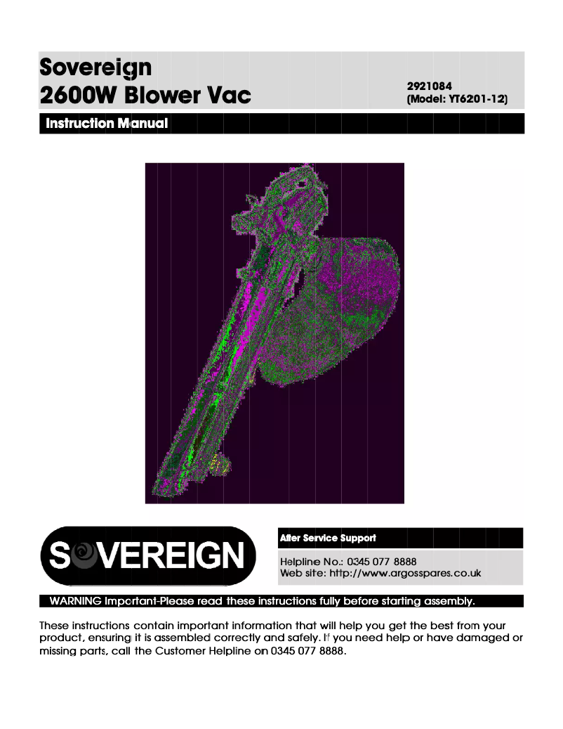 Página 1 del manual Manual de usuario Sovereign YT6201-12