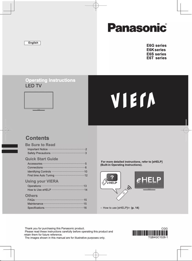 Página nº 1 - Manual de usuario Panasonic Viera TH-L42E6M