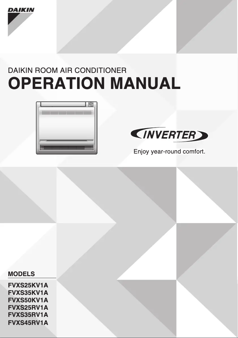 Imagen de la primera página del manual del dispositivo FVXS50RV1A