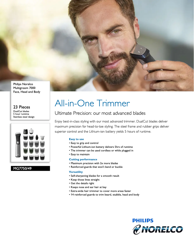 Imagen de la primera página del manual del dispositivo MG7750