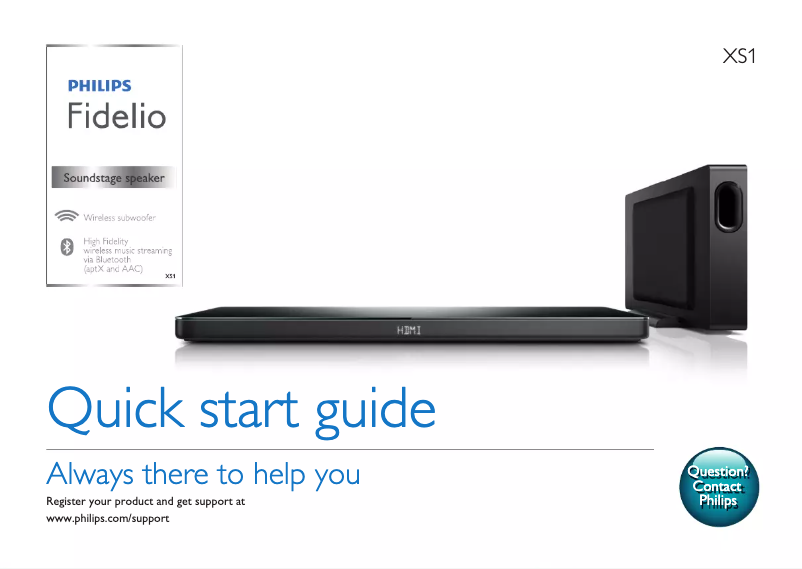 Página 1 del manual Guía de inicio rápido Philips Fidelio XS1