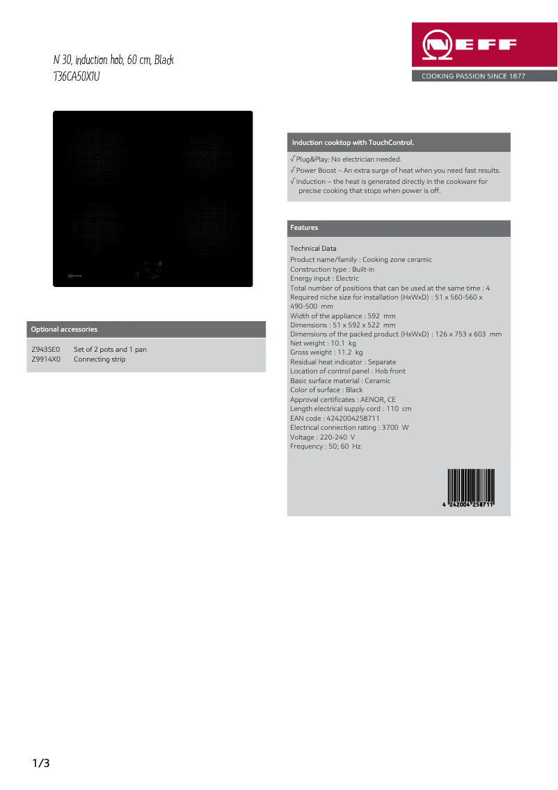 Imagen de la primera página del manual del dispositivo T36CA50X1U