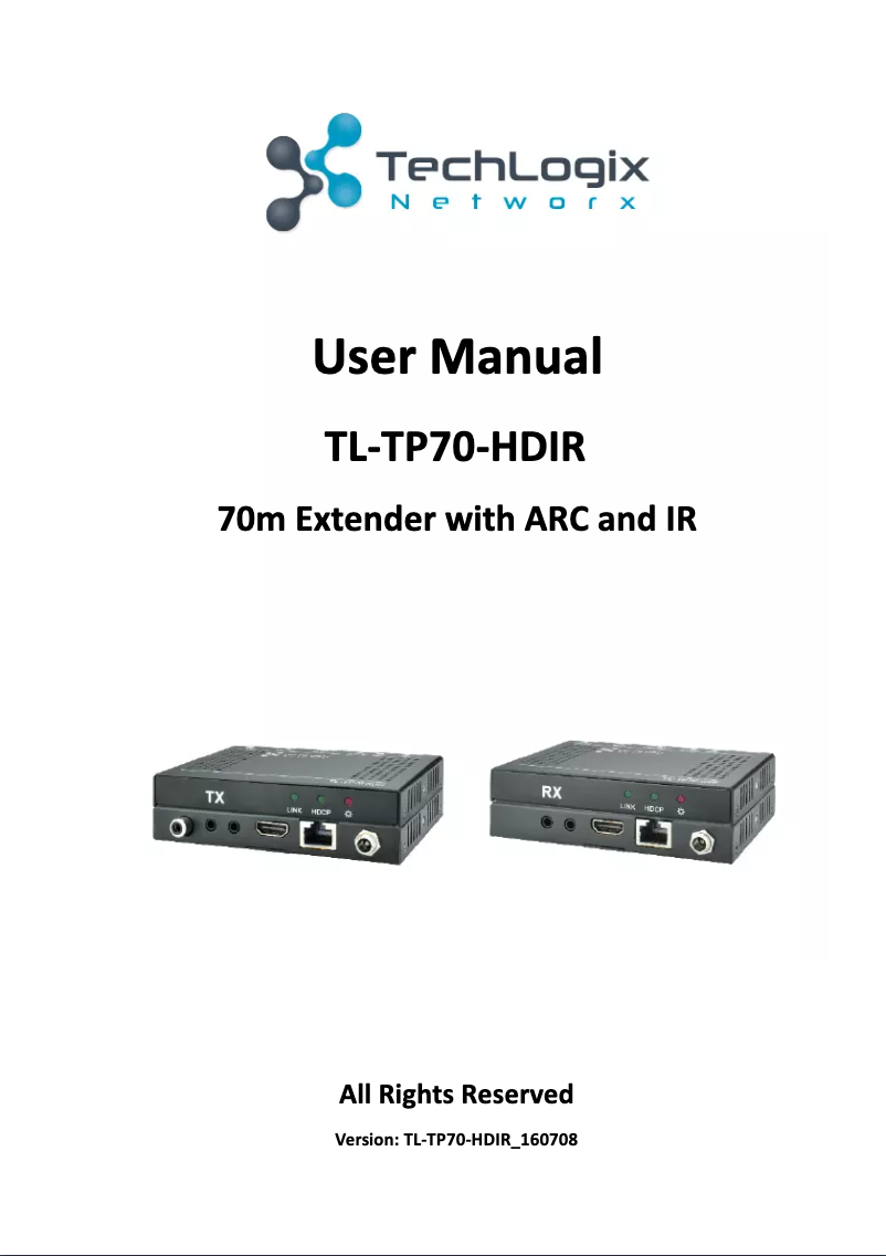 Imagen de la primera página del manual del dispositivo TL-TP70-HDIR