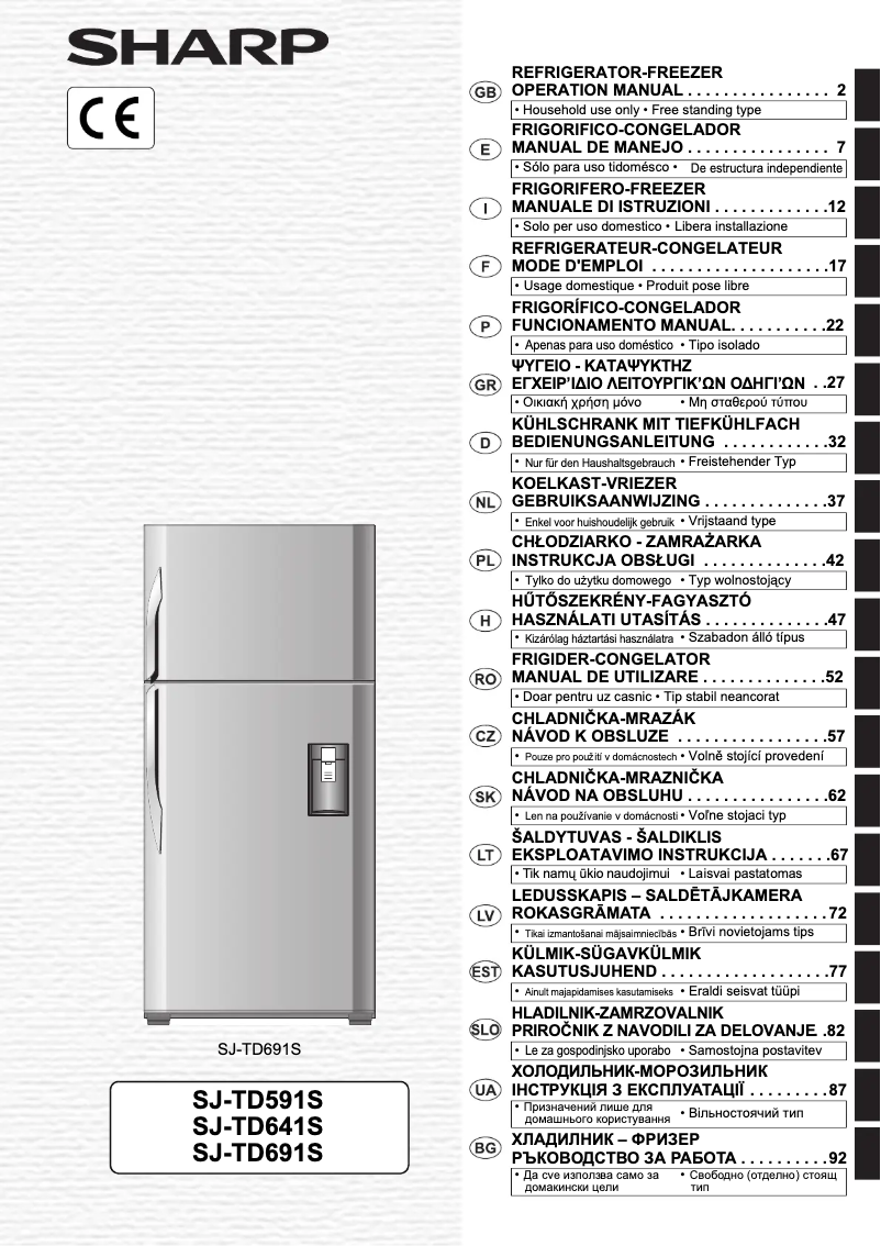 Página 1 del manual Manual de usuario Sharp SJ-TD691SS