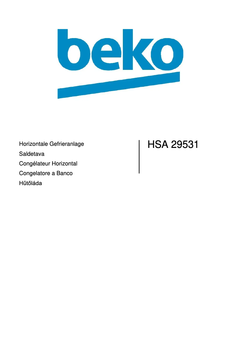 Página nº 1 - Manual de usuario Beko HSA 29531