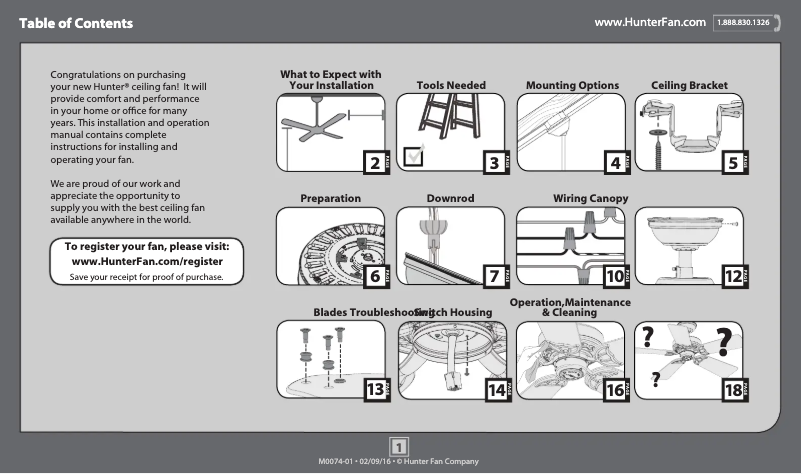 Página nº 1 - Manual de usuario Hunter Royal Oak 54017