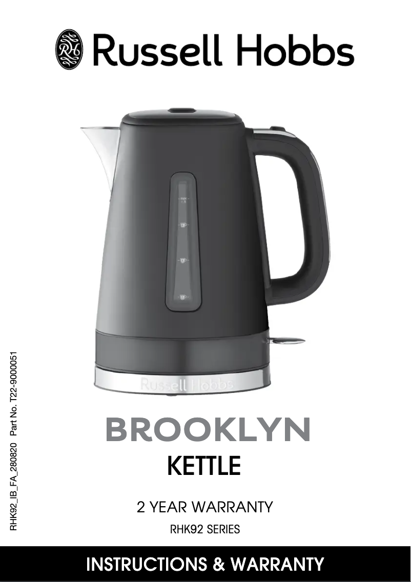 Página 1 del manual Manual de usuario Russell Hobbs Brooklyn RHK92