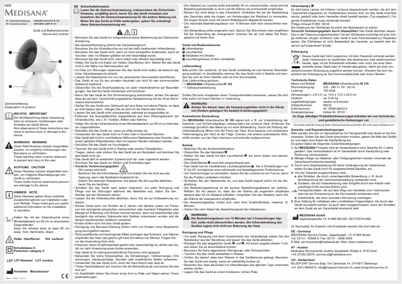 Imagen de la primera página del manual del dispositivo IR100