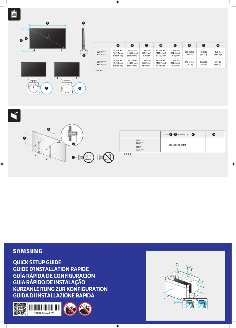 Página 1 del manual Manual de usuario Samsung UN82AU7000G