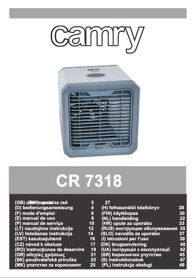 Imagen de la primera página del manual del dispositivo CR 731