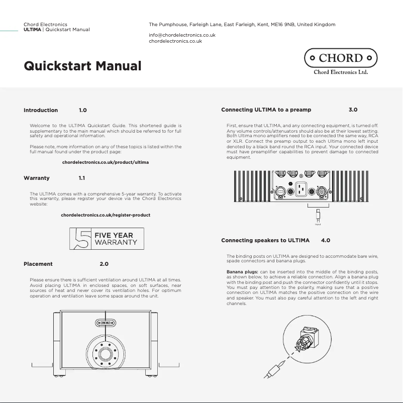 Imagen de la primera página del manual del dispositivo Ultimia