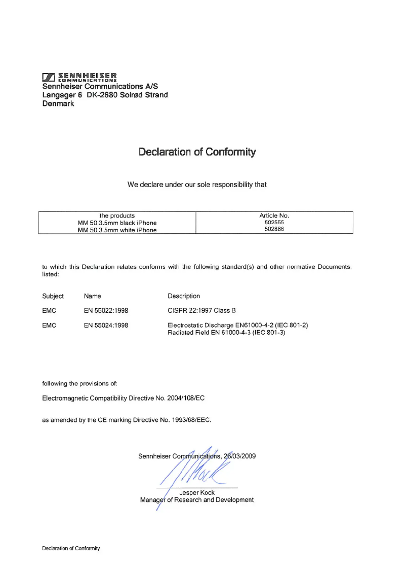 Imagen de la primera página del manual del dispositivo MM50