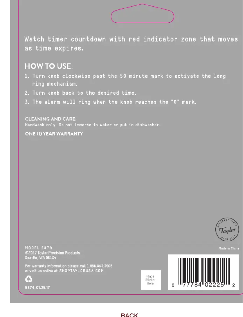 Imagen de la primera página del manual del dispositivo 5874