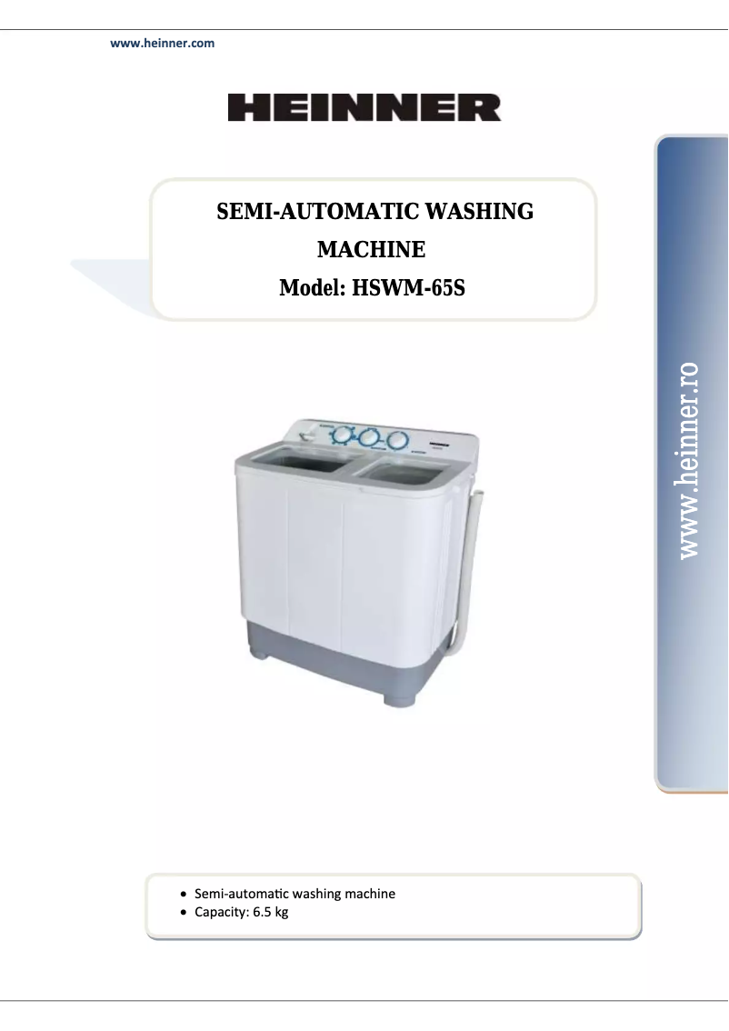 Imagen de la primera página del manual del dispositivo HSWM-65S