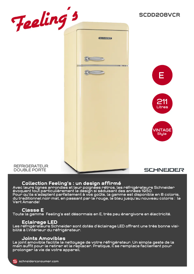 Página 1 del manual Ficha técnica Schneider SCDD208VCR