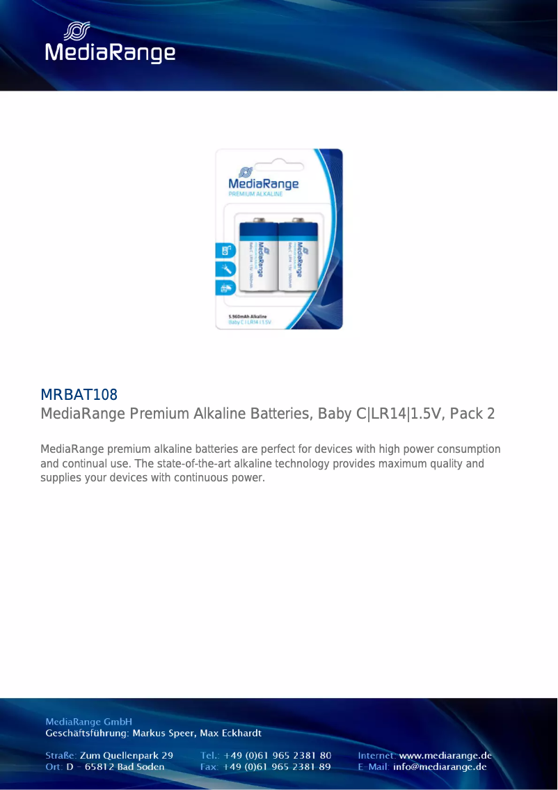 Imagen de la primera página del manual del dispositivo MRBAT108