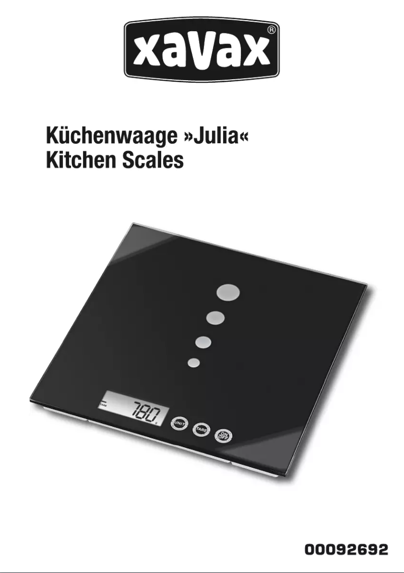 Página nº 1 - Manual de usuario Xavax Julia 92692