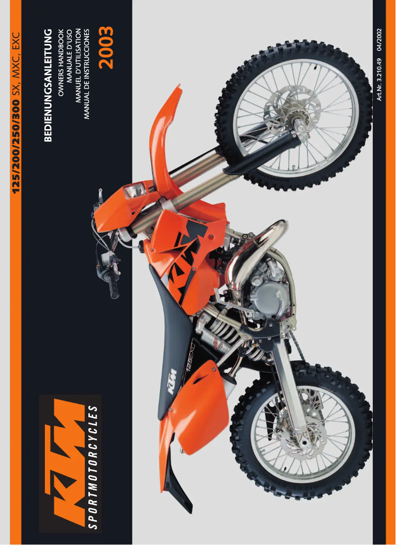Página 1 del manual Manual de usuario KTM 125 MXC (2003)