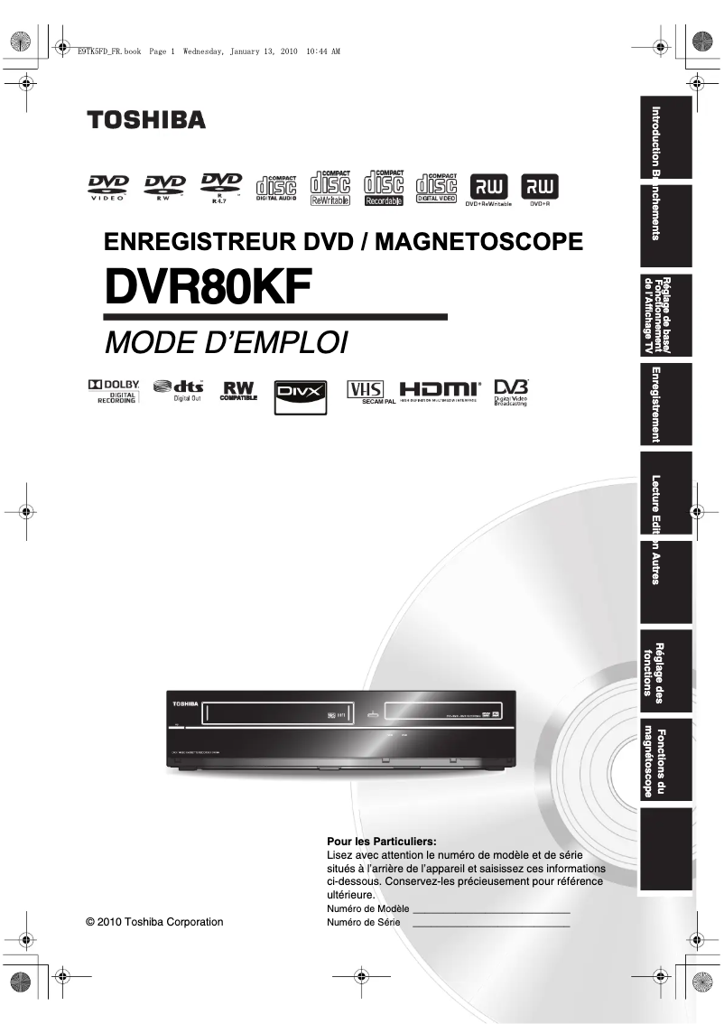 Imagen de la primera página del manual del dispositivo DVR80KF