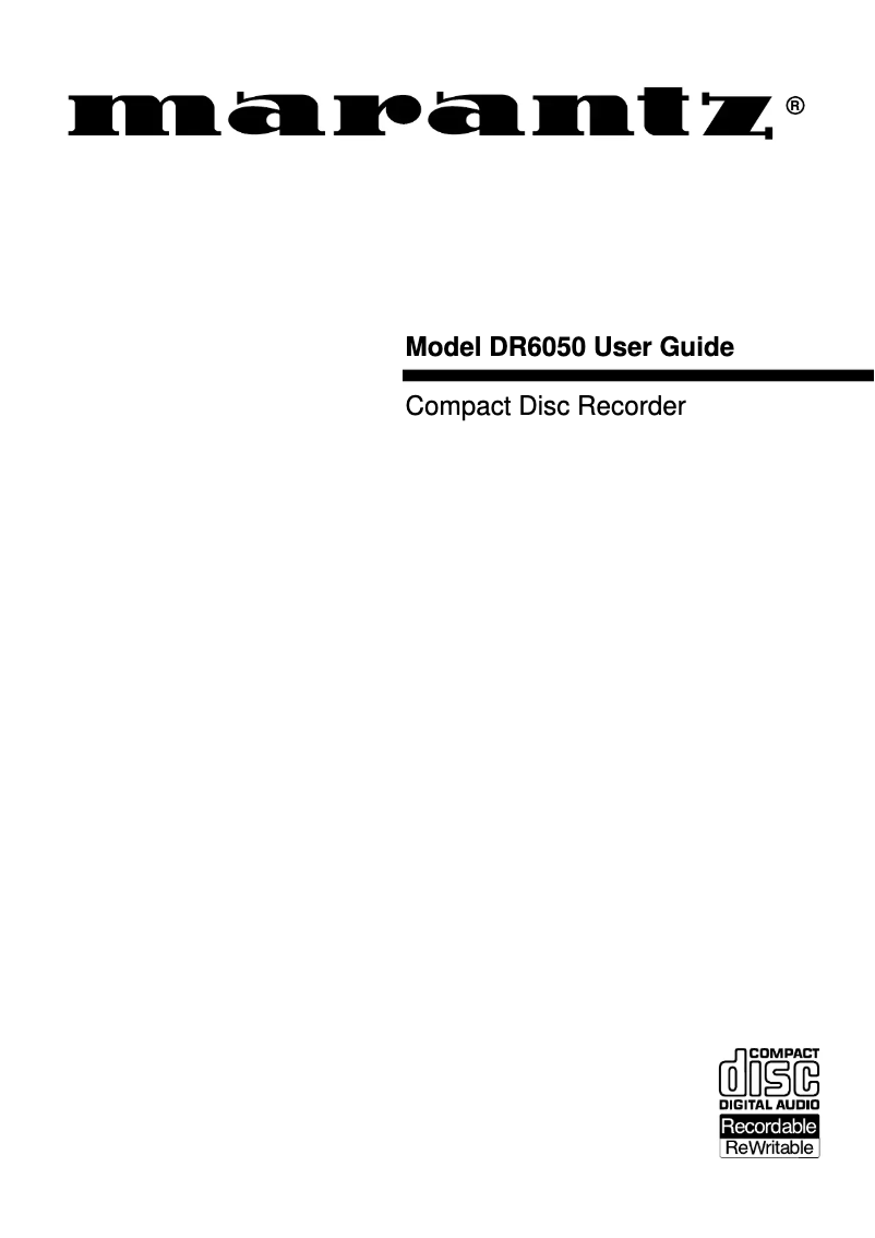 Página 1 del manual Manual de usuario Marantz DR6050