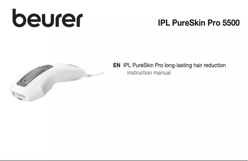 Página 1 del manual Ficha técnica Beurer Pure Skin Pro IPL 5500