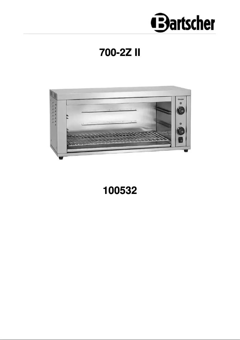 Página 1 del manual Manual de usuario Bartscher 700-2Z II