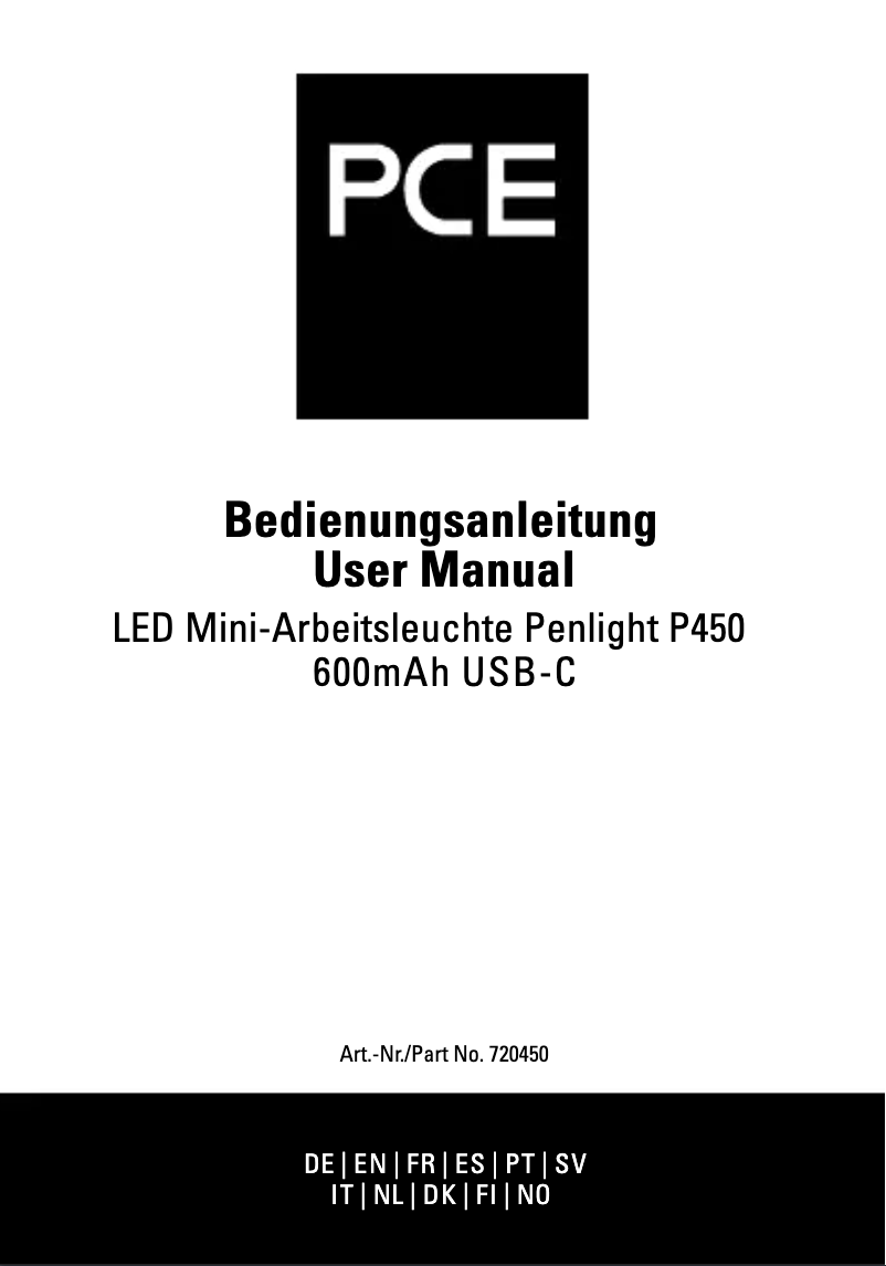 Imagen de la primera página del manual del dispositivo P450