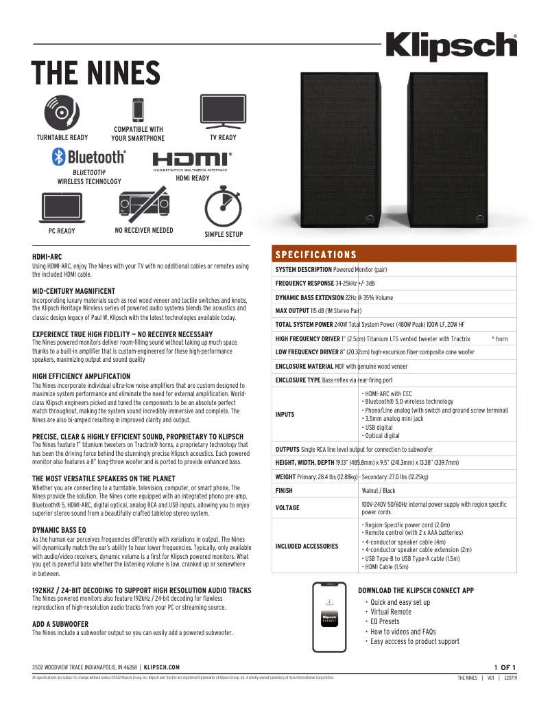 Imagen de la primera página del manual del dispositivo The Nines