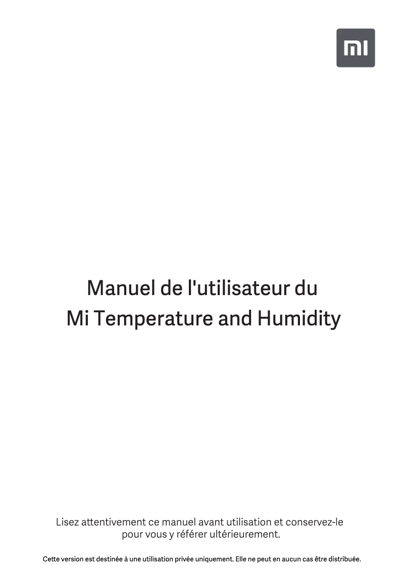 Imagen de la primera página del manual del dispositivo Mi Temperature and Humidity