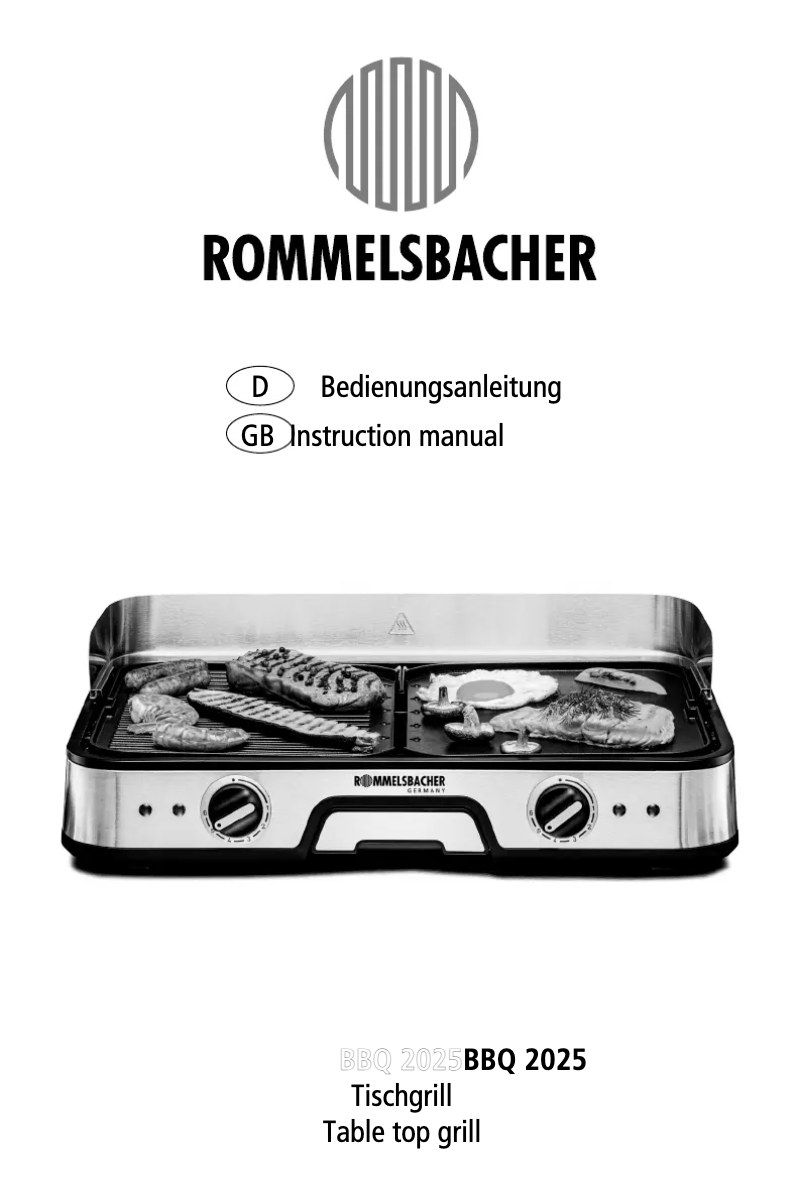 Página nº 1 - Manual de usuario Rommelsbacher BBQ 2025