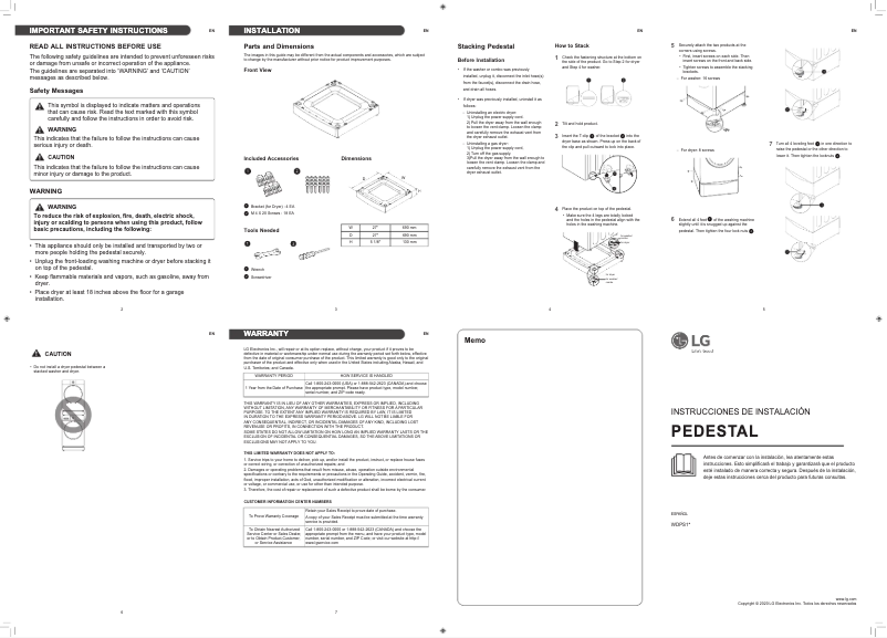Imagen de la primera página del manual del dispositivo WDPS1B