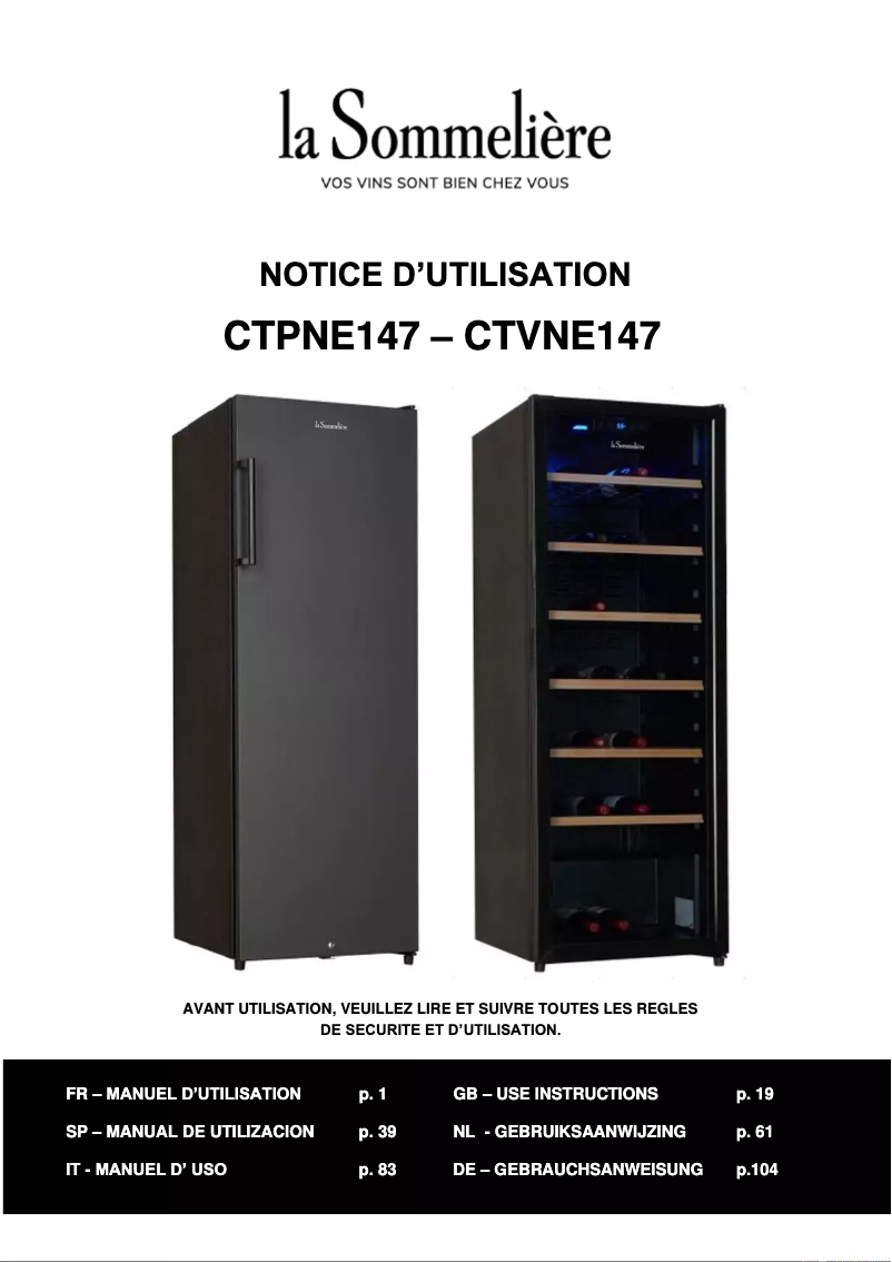 Imagen de la primera página del manual del dispositivo CTPNE147