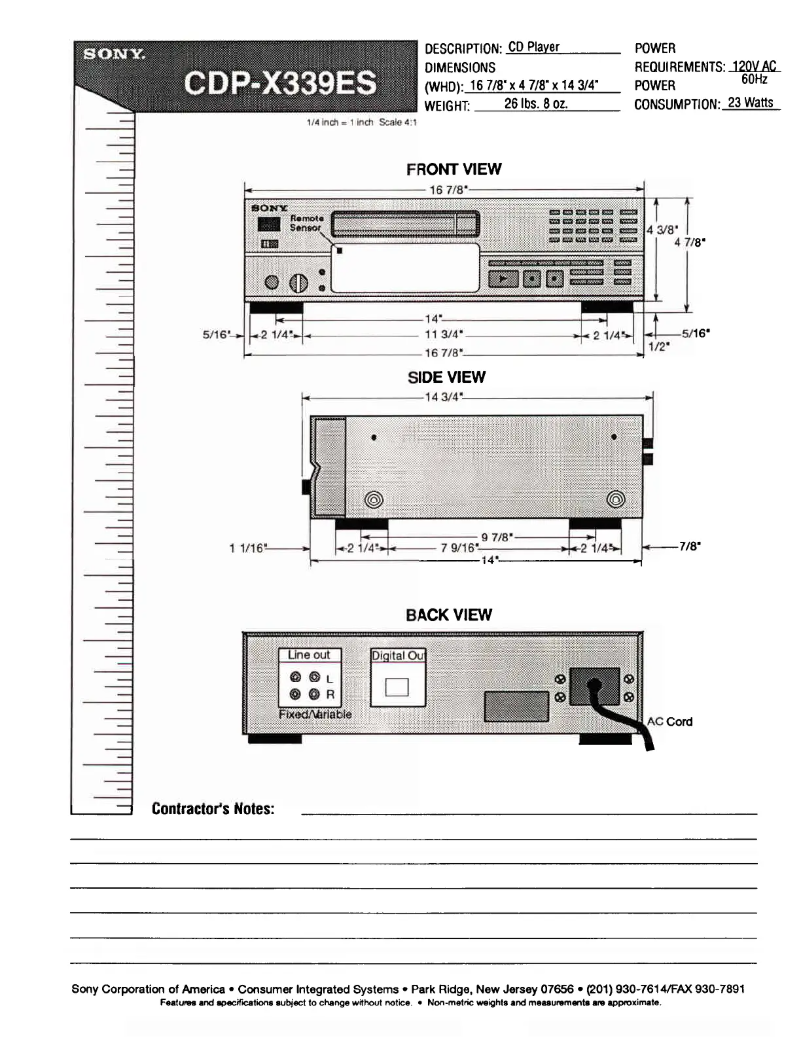 Página 1 del manual Guía de instalación Sony CDP-X339ES
