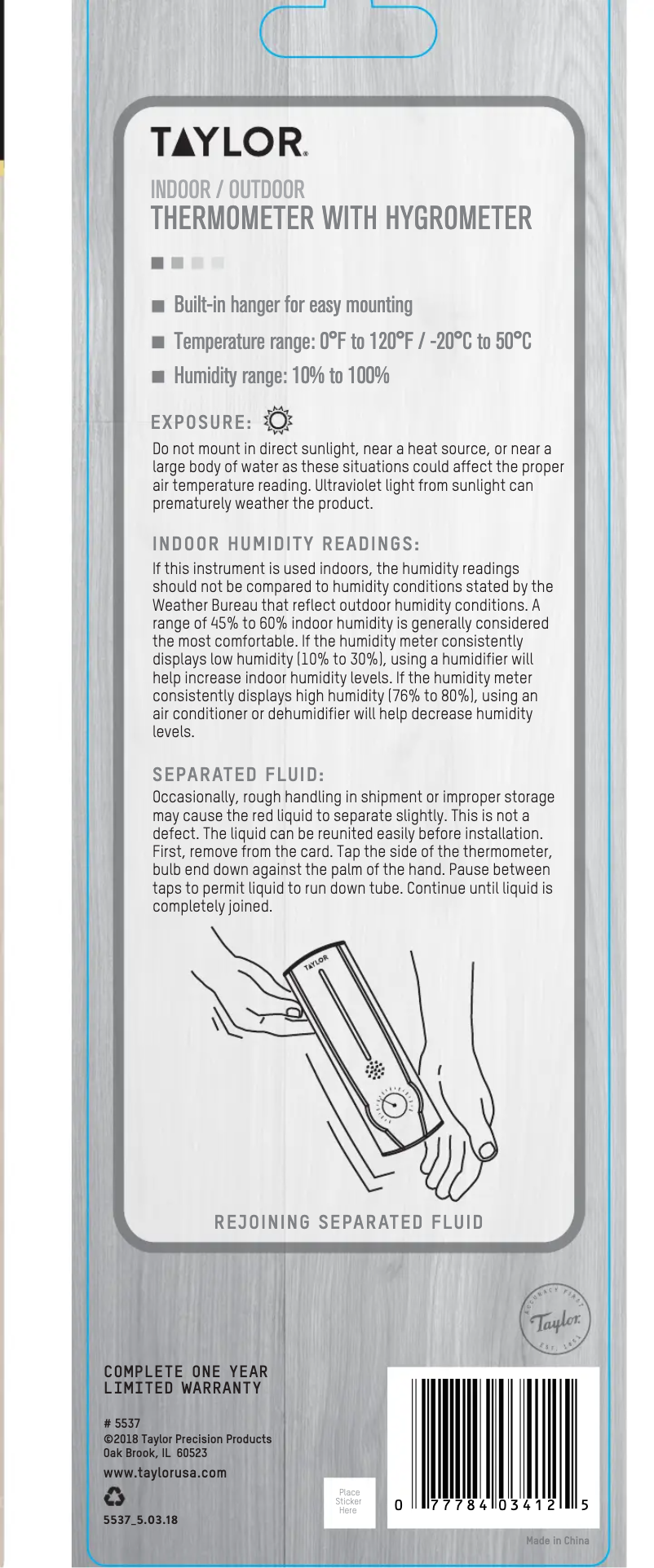 Página 1 del manual Manual de usuario Taylor 5537