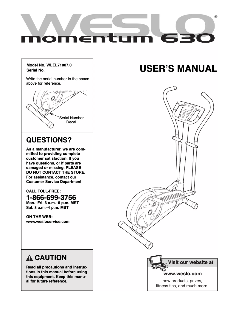 Imagen de la primera página del manual del dispositivo Momentum 630