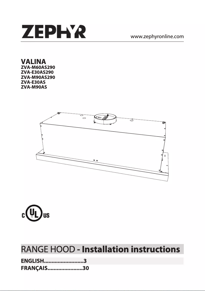 Imagen de la primera página del manual del dispositivo ZVA-M90AS290