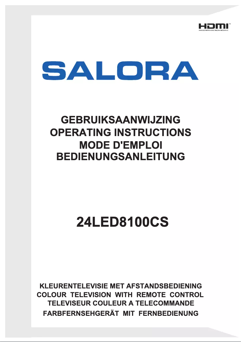 Página 1 del manual Manual de usuario Salora 24LED8100CS